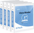 SUNEE 3 Ring Binder (White) - 1 Inch 4 Pack, Clear View Binder Three Ring PVC-Free (Fit 8.5x11 Inches) for School or