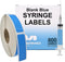 Blank Blue Medical Syringe Labels - 800 Write-On Medication Labels on Roll