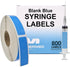 Blank Blue Medical Syringe Labels - 800 Write-On Medication Labels on Roll