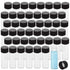 100 Pack Clear Glass Vials, 4ml with Black Plastic Screw Caps, Leak-Proof Bottles for Essential Oil, Reagent