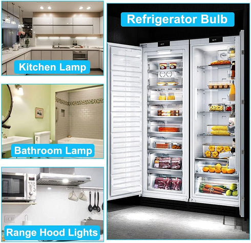LED Appliance Light Bulb for Refrigerator, 4W (40W Equivalent) E26 Medium Base, Daylight White 5000K, Pack of 3