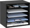 SUPEASY Wood Desk Organizer - 5 Tier Paper File Organizer for Desk, Wooden Desktop Organizer for Office, School, Home