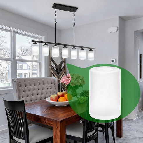 GDMQWSP Fixtures,1-5/8 Inch 4"w 6"hCylinder Glass Lamp Shade Replacement, Frosted Glass Lamp Cover for Pendant Light