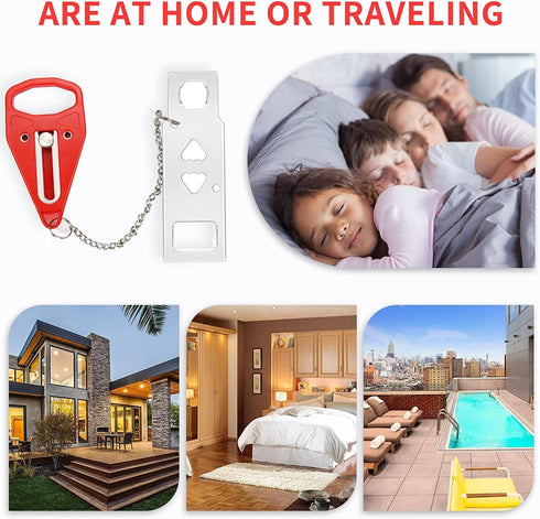 2Pack Portable Door Lock Extra Lock for Additional Privacy and Safety in Home,Hotel and Apartment,Prevent Unauthorized