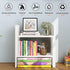 5-Shelf JLD Wood Adjustable Desktop Bookshelf, Expandable Office Storage Rack, White