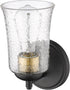 ML 10101-MB 1 Lighting | Abilene Collection | | Light Wall Sconce in Matte Black Finish with Clear Chiseled Glass Shade