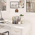 YMYNY Desktop Shelf Organizer, 4 Tier Storage Display Rack, Small Bookshelf with Metal Frame, White