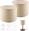 Axrivonte Beige Lamp shades Set of 2,Linen Drum Lampshades,10.24" Top x 10.24" Bottom