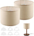 Axrivonte Beige Lamp shades Set of 2,Linen Drum Lampshades,10.24" Top x 10.24" Bottom