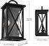 2 Packs 2-Light MELUCEE Outdoor Wall Lantern Exterior Light Fixtures Wall Mount in Black Finish Waterproof Wall Sconce