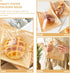 BAZEITFLOW 100pcs 21x25cm Packaging Kraft Paper Bread Bags with Window Oil-proof Sandwich for Bakery Homemade Bread