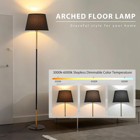 Feijidengshi 3 Dimmable Bulb,60" Modern Floor Lamp for Living Room,Stylish Floor Lamp with Color Temperature LED Small