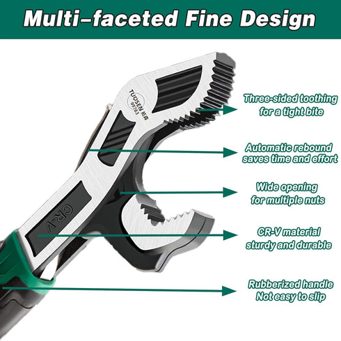 2PC Adjustable Wrench, Auto Size Adjusting Wrench, 0.6"-1.38" Self-Adjusting Quick Wrench