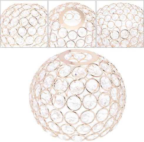 6.3 Inch Angoily Crystal Lampshade Iron Art Ceiling Light Shade Decorative Glass Lamp Cover for Pendant and Wall