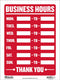BAZIC Business Hours Sign 12"x16", Open Closed Signage for Business Store Office Door Window