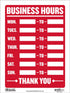 BAZIC Business Hours Sign 12"x16", Open Closed Signage for Business Store Office Door Window
