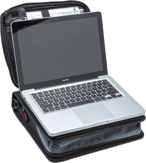 Case-It 2 Inch 3 D-Ring Zipper Binder with Padded Laptop Case, Shoulder Strap, LT-117, Black