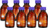 PATIKIL 8 Pack 500ml Borosilicate Glass Reagent Media Storage Bottles with GL45 Blue Screw Cap