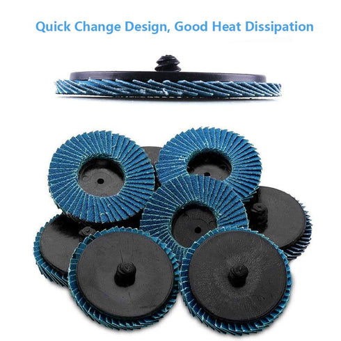 Saipor 10pcs 2 Inch 80 1/4" Saiper Grit Roll Lock Flap Sanding Disc Quick Change Zirconia Alumina Grinding Wheels