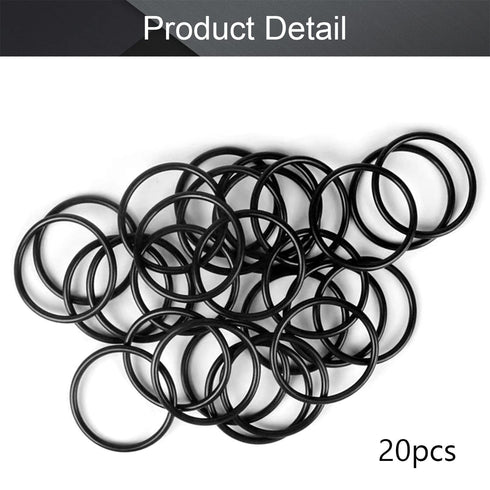 Othmro 20pcs Nitrile Rubber O-Rings, 1mm Wire Dia, 23mm OD Metric Washers for Oil or Air Sealing, Black