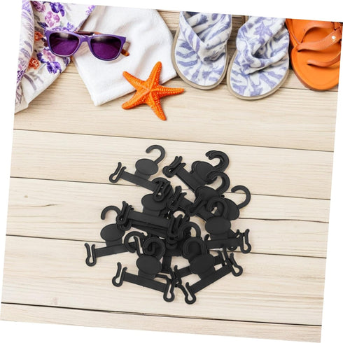 Ipetboom 30pcs Black Plastic Slipper Hooks for Shoe Storage and Drying Space Saving Hanging Shoe Rack Organizer