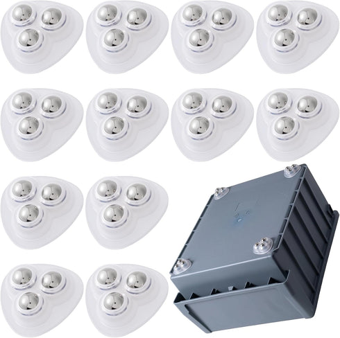 Alpinleux 12 Pcs Mini Caster Wheels, Self Adhesive Caster Wheels, 360 Swivel Appliance