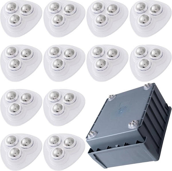 Alpinleux 12 Pcs Mini Caster Wheels, Self Adhesive Caster Wheels, 360 Swivel Appliance