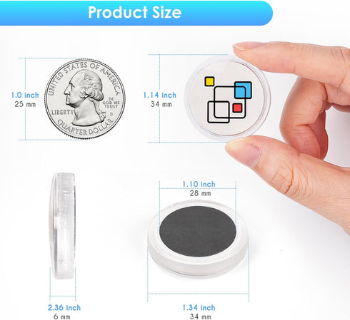 maxtek 30 Pcs Round Magnets for Whiteboard - Strong Fridge Magnets, Dry Erase White Board Magnets Set
