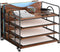 LUCYCAZ File Organizer for Desk, 4 Tier Wood Desk Organizer for Hanging File Folders, Desktop File Organizer for Office
