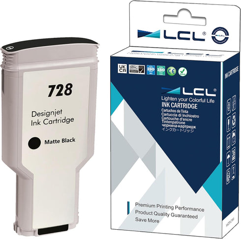 LCL Compatible HP 728 Matte Black 300-ml Ink Cartridge Replacement for DesignJet T830 T730 Printers