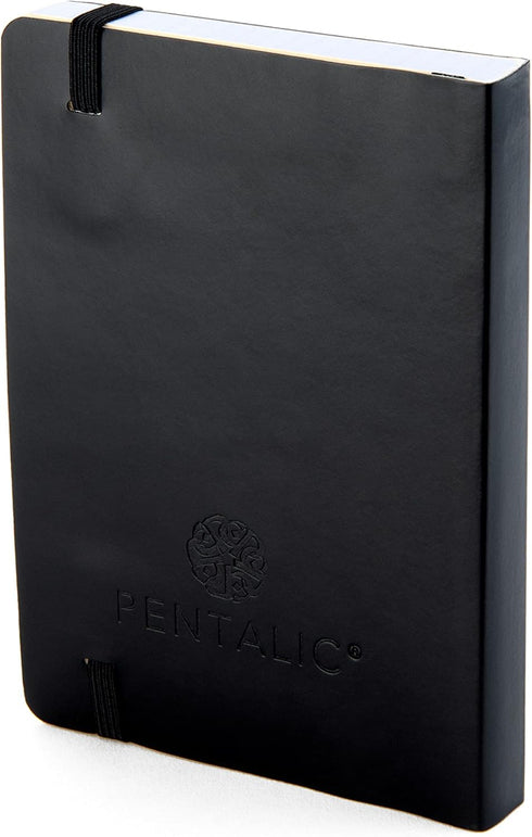 Pentalic Pocket Grid Traveler Journal, 4" x 6", 160 Pages, Black