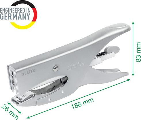 Leitz 55490081 Stapler - Matt Silver, Back-Loading, 40-Sheet Capacity