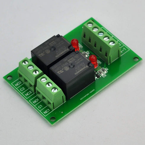 Electronics-Salon 2 SPDT 10Amp Power Relay Module, DC 12V Version