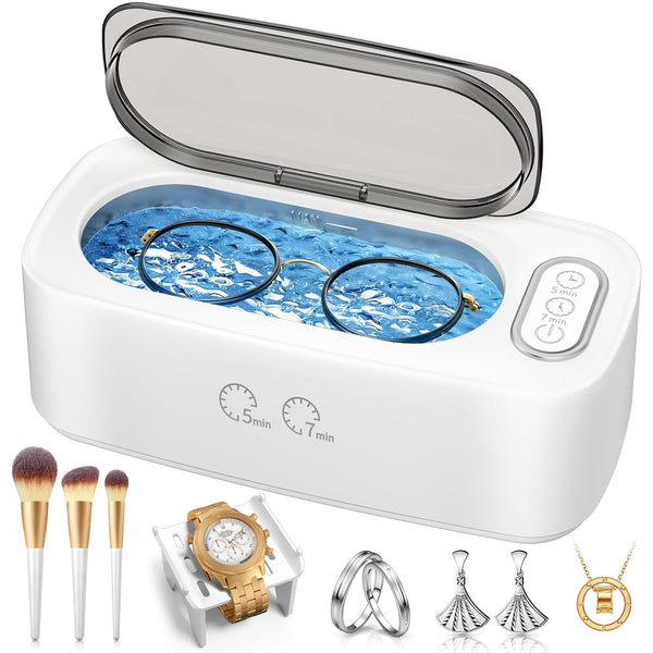Ultrasonic Cleaner, 48kHz Ultrasonic Jewelry Cleaner Machine for Eyeglasses, Jewelry, Rings, Watch