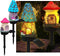 YZYOE 2 Packs of Solar Powered red and Blue Mushroom House Floor Lights,