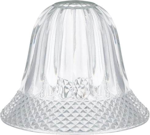 Skelang Lip-less Glass Lamp Shade, Bell Shaped Light Cover with 1-5/8" Fitter Opening,