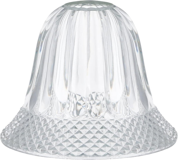 Skelang Lip-less Glass Lamp Shade, Bell Shaped Light Cover with 1-5/8" Fitter Opening,