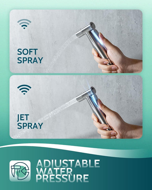 2 Pack) Handheld Toilet Bidet Sprayer for Toilet-Adjustable Water Pressure Control with Bidet Hose for Feminine Wash