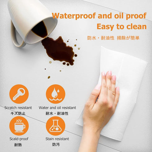 RYPDKM 1.0mm 16"x47" Office Desk Clear Mat Thick Plastic Protector Cover Pad PVC Transparent Topper Surface Anti
