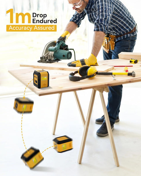 Nikotek Laser Level with Tripod, Self-Leveling Green Beam Horizontal and Vertical Cross-Line Laser for Home Decoration