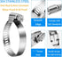Hose Clamps, 304 Stainless Steel, 10 pcs Pack, SAE 28 Worm Gear Clamps, 1-5/16 Inch-2-1/4 Inch (33-57mm)