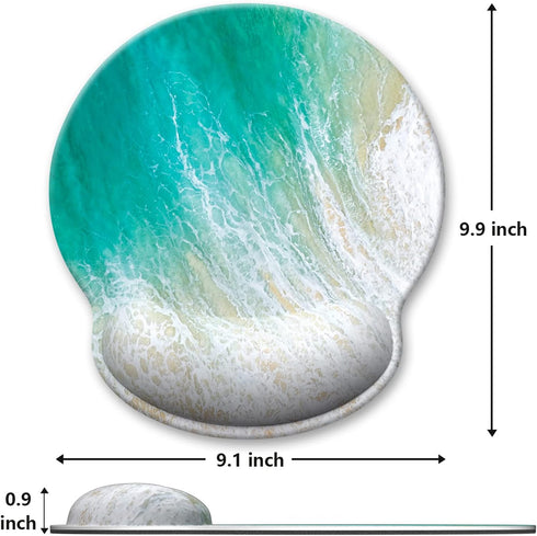 Ergonomic Mouse Pad with Wrist Support, Beach Style Memory Foam Mouse Pads, Cute Office Accessories Decor, Pain Relief