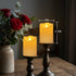 Haown 3D Set 2 (D3 H6) Outdoor Flameless Candles, Patented Dual-LED, of Slanted Plastic Pillars with Remote, Waterproof