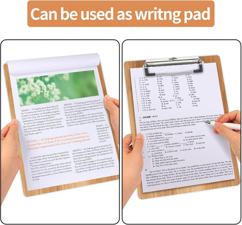 HUAJIE 10 Pack A5 Clipboard, Wood Clipboards Hardboard with Low Profile Clip for Office, School, Classroom Supplies