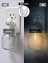 2-Pack 0.5W Vintage Mason Jar Plug in Night Light with On Off Switch, LED Night Lights Plug into Wall Socket, Farmhouse