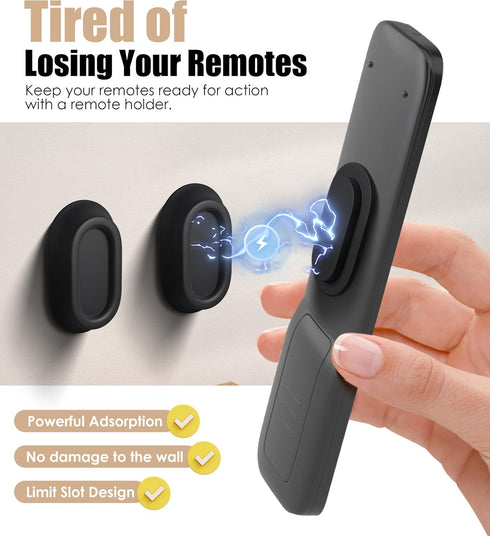 Nearockle 5 Pack Magnetic Remote Control Holder Wall Mount, Upgraded No Drill Self-Adhesive Organizer TV Remote Holder