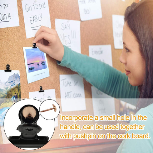 Coideal Black Small Bulldog Clips, 120 Pcs Mini Metal Hinge Bull Clips, 22mm Tiny Binder Paper Clamps