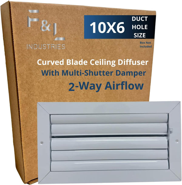 Upgrade Your Airflow With Curved Blade Ceiling Diffuser & Multi-Shutter Damper 2-Way