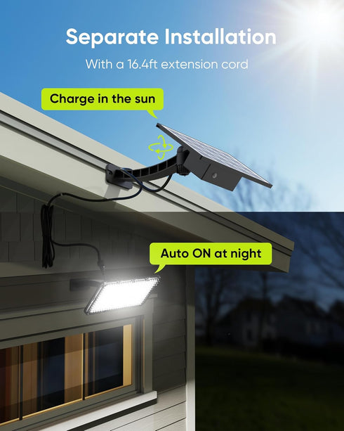 1000 299 4000mAh IP65 JACKYLED Lumens LED Solar Lights Outdoor Bright Solar Dusk to Dawn Light with Battery, Waterproof