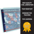 USA Charts 4 Pack LAMINATED Posters - US Money, Pledge of Allegiance, All US Presidents with Joe Biden, and US Map